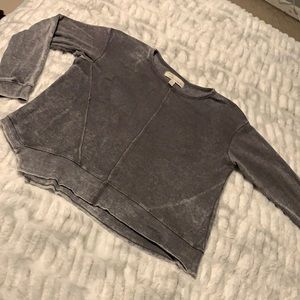 Charcoal Grey Scoop Neck Sweatshirt